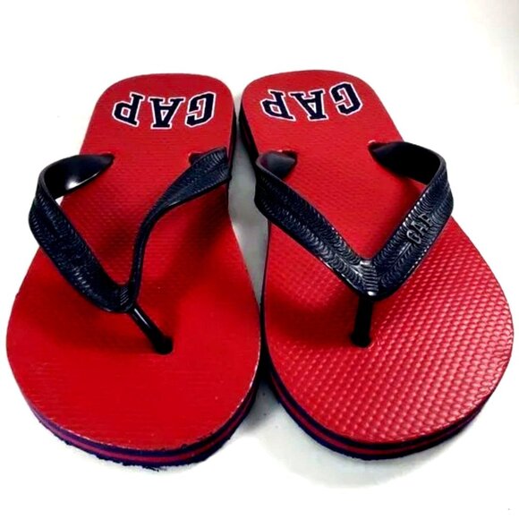 GAP Kids Flip-Flops Sandals Red Blue Black Size 3/4 – Comfortable Summer Shoes - Picture 1 of 7